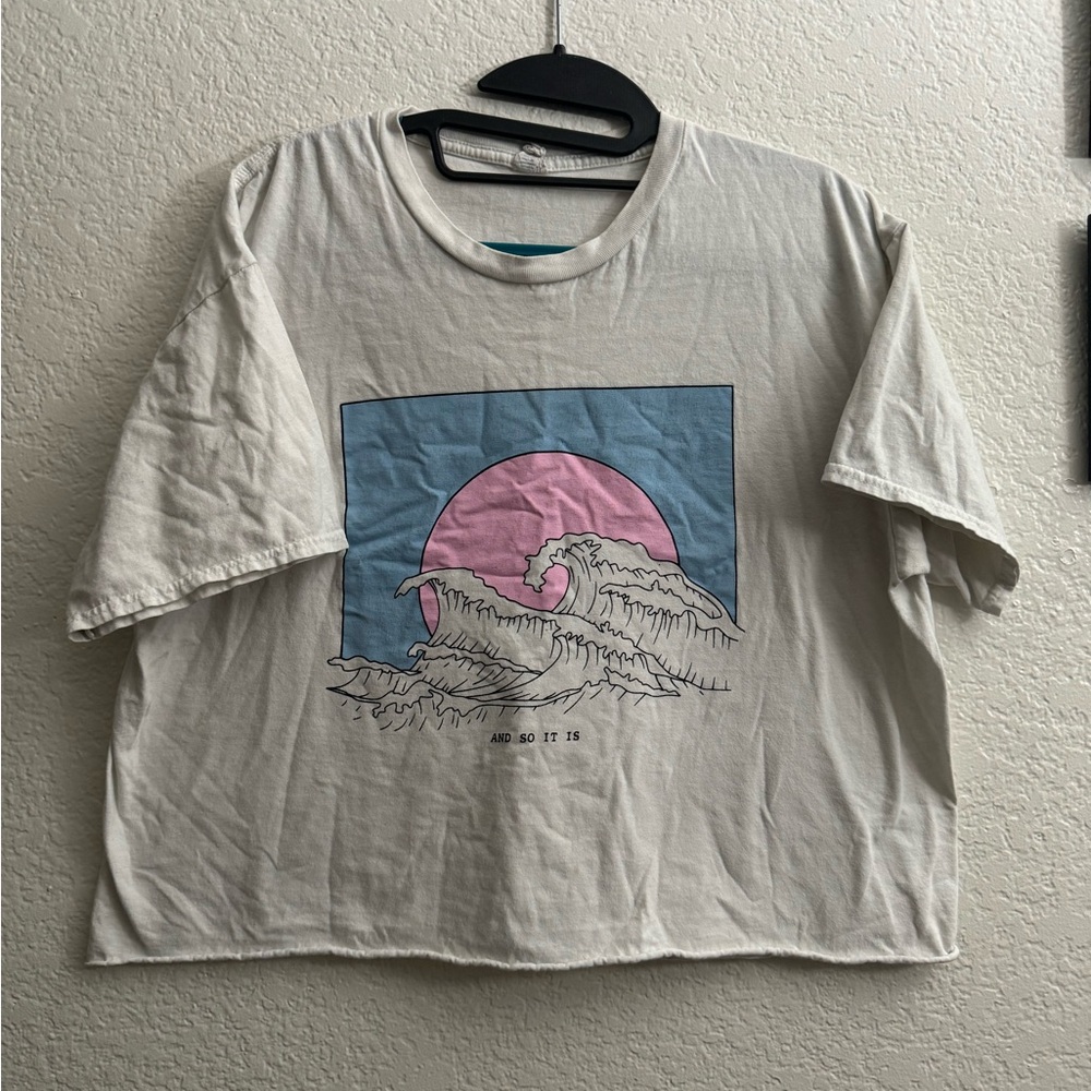 “and so it is” wave crop top